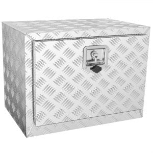 Undervognskasse, 24"×14"×16" oppbevaringsboks for pickup, verktøykasse i kraftig aluminiumsdiamantplate med lås og nøkler, vanntett tilhengeroppbevaringsboks med T-håndtakslås for lastebil, varebil, tilhenger