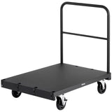 Gipsvogn, 816 kg lastekapasitet, 2-i-1 stålpanelvogn med 12,5 mm svingbare hjul, 91,4 x 61 cm plattformvogn med 3 sidehåndtak for fabrikk, lager, garasje, svart