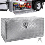 Undervognskasse, 36"×14"×16" oppbevaringsboks for pickup, verktøykasse i kraftig aluminiumsdiamantplate med lås og nøkler, vanntett tilhengeroppbevaringsboks med T-håndtakslås for lastebil, varebil, tilhenger