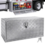 Undervognskasse, 36"×14"×16" oppbevaringsboks for pickup, verktøykasse i kraftig aluminiumsdiamantplate med lås og nøkler, vanntett tilhengeroppbevaringsboks med T-håndtakslås for lastebil, varebil, tilhenger