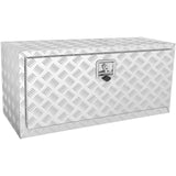 Undervognskasse, 36"×14"×16" oppbevaringsboks for pickup, verktøykasse i kraftig aluminiumsdiamantplate med lås og nøkler, vanntett tilhengeroppbevaringsboks med T-håndtakslås for lastebil, varebil, tilhenger