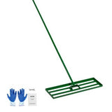 Plenutjevner, plenutjevner med 213,11 cm håndtak, 36 x 25,4 cm bakkeplate, rustbestandig jordutjevner i karbonstål, justerbar i 3 høyder, arbeidsbesparende plenutjevner for golfbane i hagen