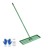 Plenutjevner, plenutjevner med 213,11 cm håndtak, 36 x 25,4 cm bakkeplate, rustbestandig jordutjevner i karbonstål, justerbar i 3 høyder, arbeidsbesparende plenutjevner for golfbane i hagen