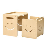 Montessori avvenningsbord og stolsett, tre, barnebord og stolsett for småbarn 1-5, krakk med tavle og 3 høydejusterbare, enkel å rengjøre, for spising, tegning, lesing, lek