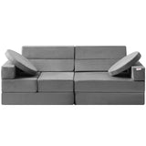 Lekesofa, 15 stk. modulær barnesofa, småbarnsskumsofa med høy tetthet 25D svamp for lek, kreativitet, soving, fantasifulle barnemøbler for soverom og lekerom