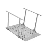 Rullestolrampe med rekkverk, 1140 x 850 mm, kraftig jernrampe for handikappede, 199,6 kg kapasitet, sklisikre, bærbare terskelramper for trapper, døråpninger, fortauskanter, rullatorer, sparkesykler