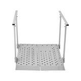 Rullestolrampe med rekkverk, 1140 x 850 mm, kraftig jernrampe for handikappede, 199,6 kg kapasitet, sklisikre, bærbare terskelramper for trapper, døråpninger, fortauskanter, rullatorer, sparkesykler