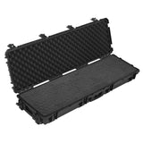 Hard riflekoffert, låsbar riflekoffert med avtakbart XPE-skum, 134,1 cm våpenoppbevaring med hjul, IP67 vanntett og støvtett pistoloppbevaringsetui for rifler, hagler, airsoftvåpen, svart