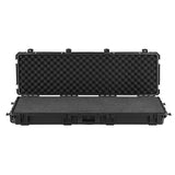 Hard riflekoffert, låsbar riflekoffert med avtakbart XPE-skum, 134,1 cm våpenoppbevaring med hjul, IP67 vanntett og støvtett pistoloppbevaringsetui for rifler, hagler, airsoftvåpen, svart