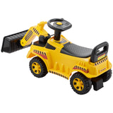 Ride On småbarnsbil, Ride-on gravemaskinbil for småbarn 19 til 36 måneder, Gravemaskin Bulldozer Digger-leke med oppbevaring under setet og musikk, 25 kg lastekapasitet, Fot-til-gulv-gåstol for barn, Gul
