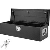 Heavy Duty verktøykasse for lastebilseng i aluminium, verktøykasse med diamantplater med sidehåndtak og låsetøkler, verktøykasse for oppbevaring, organisering for pickup, lastebilseng, bobil, tilhenger, 39"x13"x10", svart
