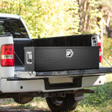 Heavy Duty verktøykasse for lastebilseng i aluminium, verktøykasse med diamantplater med sidehåndtak og låsetøkler, verktøykasse for oppbevaring, organisering for pickup, lastebilseng, bobil, tilhenger, 39"x13"x10", svart