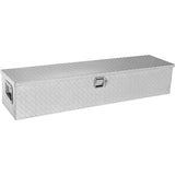 Heavy Duty verktøykasse for lastebilseng i aluminium, verktøykasse med diamantplater med sidehåndtak og låsetøkler, verktøykasse for oppbevaring, organisering for henting, lastebilseng, bobil, tilhenger, 48"x15"x15", sølv