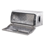 Kraftig verktøykasse i aluminium for lastebilplan, stripete verktøykasse med sidehåndtak og T-låsnøkler, oppbevaringsboks for verktøykasse, kisteorganisator for tilhenger, pickup, bobil, 30"x13"x13" (762x330,2x330,2 mm), sølv