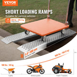 Bærbare lasteramper, 2 stk. 1200 x 215 mm, slitesterkt skurrampesett i aluminium med sklisikre hull, kompakt design og enkel oppbevaring, vektkapasitet 399,2 kg, for ATV, traktorer, gressklippere, vogner