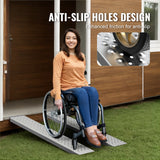 Bærbare lasteramper, 2 stk. 1200 x 215 mm, slitesterkt skurrampesett i aluminium med sklisikre hull, kompakt design og enkel oppbevaring, vektkapasitet 399,2 kg, for ATV, traktorer, gressklippere, vogner