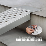 Bærbare lasteramper, 2 stk. 1200 x 215 mm, slitesterkt skurrampesett i aluminium med sklisikre hull, kompakt design og enkel oppbevaring, vektkapasitet 399,2 kg, for ATV, traktorer, gressklippere, vogner