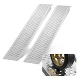 Bærbare lasteramper, 2 stk. 1200 x 215 mm, slitesterkt skurrampesett i aluminium med sklisikre hull, kompakt design og enkel oppbevaring, vektkapasitet 399,2 kg, for ATV, traktorer, gressklippere, vogner