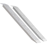 Bærbare lasteramper, 2 stk. 1200 x 215 mm, slitesterkt skurrampesett i aluminium med sklisikre hull, kompakt design og enkel oppbevaring, vektkapasitet 399,2 kg, for ATV, traktorer, gressklippere, vogner