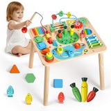 Montessori-aktivitetsbord for småbarn 1-3 år, 13-i-1 aktivitetsbord i tre, lekebord for gutter og jenter fra 6 måneder, flott bursdags-, jule- og barnegave