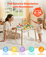 Montessori-aktivitetsbord for småbarn 1-3 år, 13-i-1 aktivitetsbord i tre, lekebord for gutter og jenter fra 6 måneder, flott bursdags-, jule- og barnegave