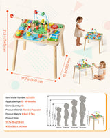Montessori-aktivitetsbord for småbarn 1-3 år, 13-i-1 aktivitetsbord i tre, lekebord for gutter og jenter fra 6 måneder, flott bursdags-, jule- og barnegave