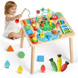 Montessori-aktivitetsbord for småbarn 1-3 år, 13-i-1 aktivitetsbord i tre, lekebord for gutter og jenter fra 6 måneder, flott bursdags-, jule- og barnegave