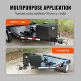Trailer Tungeboks, Aluminiumslegering Diamantplate Tungeboks Verktøykiste, Heavy Duty Trailer Box Oppbevaring med lås og nøkler, Utility Trailer Tungeboks for Pickup, RV, Trailer, 39"x16.5"x12
