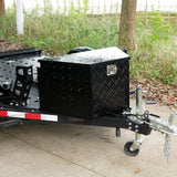 Trailer Tungeboks, Aluminiumslegering Diamantplate Tungeboks Verktøykiste, Heavy Duty Trailer Box Oppbevaring med lås og nøkler, Utility Trailer Tungeboks for Pickup, RV, Trailer, 39"x16.5"x12