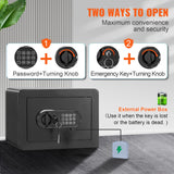 Safe, 0,5 kubikkfot hjemmesafe, stålsikkerhetssafe med digitalt tastatur og 2 nøkler, Veggmontert skap Safe Protect Cash, gull, smykker, dokumenter for hjemmet, hotell, 13,8 x 9,8 x 24,89 cm