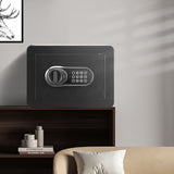 Safe, 0,5 kubikkfot hjemmesafe, stålsikkerhetssafe med digitalt tastatur og 2 nøkler, Veggmontert skap Safe Protect Cash, gull, smykker, dokumenter for hjemmet, hotell, 13,8 x 9,8 x 24,89 cm