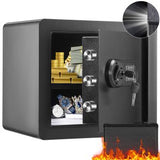 Safe, 0,5 kubikkfot hjemmesafe, stålsikkerhetssafe med digitalt tastatur og 2 nøkler, Veggmontert skap Safe Protect Cash, gull, smykker, dokumenter for hjemmet, hotell, 13,8 x 9,8 x 24,89 cm