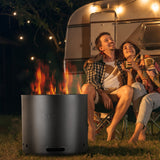 Smokeless Fire Pit Stove Bonfire 19,3 i Dia Trebrennende rustfritt stål