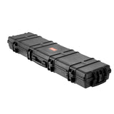 Riflekoffert, hard riflekoffert med 3 lag fullbeskyttende skum, 138 cm låsbar hard våpenkoffert med hjul, IP67 vanntett og trykksikker, for to rifler eller hagler, airsoftvåpen