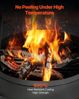 Chiminea, 50,8 cm utendørs vedfyrt bålplass, konisk peis for grilling og oppvarming, utendørs bålplass i tre med grillnett, skorsteinsbelegg og rustbestandig skorsteinslokk, for terrasse, hage, bakgård