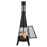 Chiminea, 50,8 cm utendørs vedfyrt bålplass, konisk peis for grilling og oppvarming, utendørs bålplass i tre med grillnett, skorsteinsbelegg og rustbestandig skorsteinslokk, for terrasse, hage, bakgård