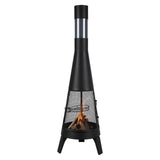 Chiminea, 50,8 cm utendørs vedfyrt bålplass, konisk peis for grilling og oppvarming, utendørs bålplass i tre med grillnett, skorsteinsbelegg og rustbestandig skorsteinslokk, for terrasse, hage, bakgård