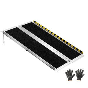 Portabel rullestolrampe, 1219,2 mm, ikke-slipp aluminiums foldbar funksjonsrampe for rullestol, 800 lbs kapasitet, dørtrinnramper for hjemme trinn, trapper, inngang, trinn, døråpninger, scooter