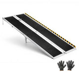 Bærbar rullestolrampe, 2135 mm, sklisikker sammenleggbar handikaprampe i aluminium for rullestol, 360 kg kapasitet, dørterskelramper for trapper, inngang, terskel, døråpninger, scooter
