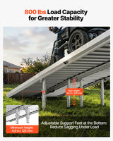 Bærbar rullestolrampe, 2135 mm, sklisikker sammenleggbar handikaprampe i aluminium for rullestol, 360 kg kapasitet, dørterskelramper for trapper, inngang, terskel, døråpninger, scooter