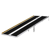 Bærbar rullestolrampe, 2135 mm, sklisikker sammenleggbar handikaprampe i aluminium for rullestol, 360 kg kapasitet, dørterskelramper for trapper, inngang, terskel, døråpninger, scooter