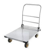 Plattformlastebil, kapasitet 900 kg, kraftig ståltralle med svingbare hjul og håndtak, sammenleggbar plattform med håndskyvevogn, for dagligvarer, garasje, lager, 94 x 59 x 89 cm
