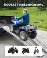 Stålramper, 454 kg, 2 stk. kraftige ramper med bredere rampeflate, universell stabil lasterampe med håndtak, egnet for ATV, UTV, motorsykkel, elsykkel, etc.